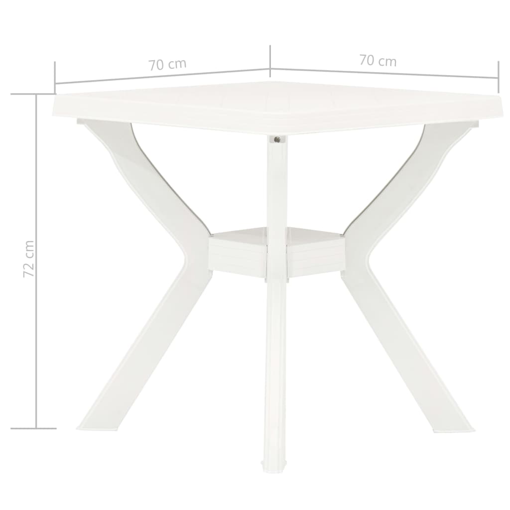 vidaXL Mesa bistro blanca plástico 70x70x72 cm