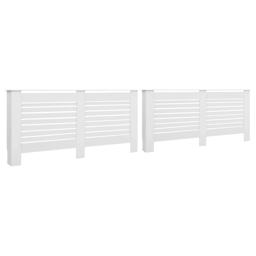 vidaXL Cubiertas para radiador 2 unidades MDF blanco 172x19x81,5 cm