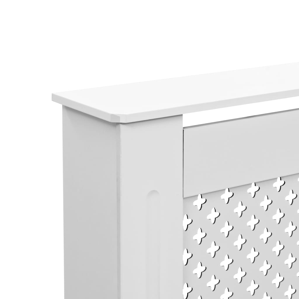 vidaXL Cubiertas para radiador 2 unidades MDF blanco 112x19x81,5 cm