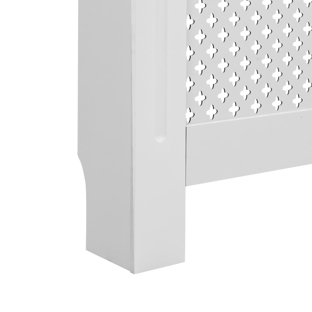 vidaXL Cubiertas para radiador 2 unidades MDF blanco 112x19x81,5 cm