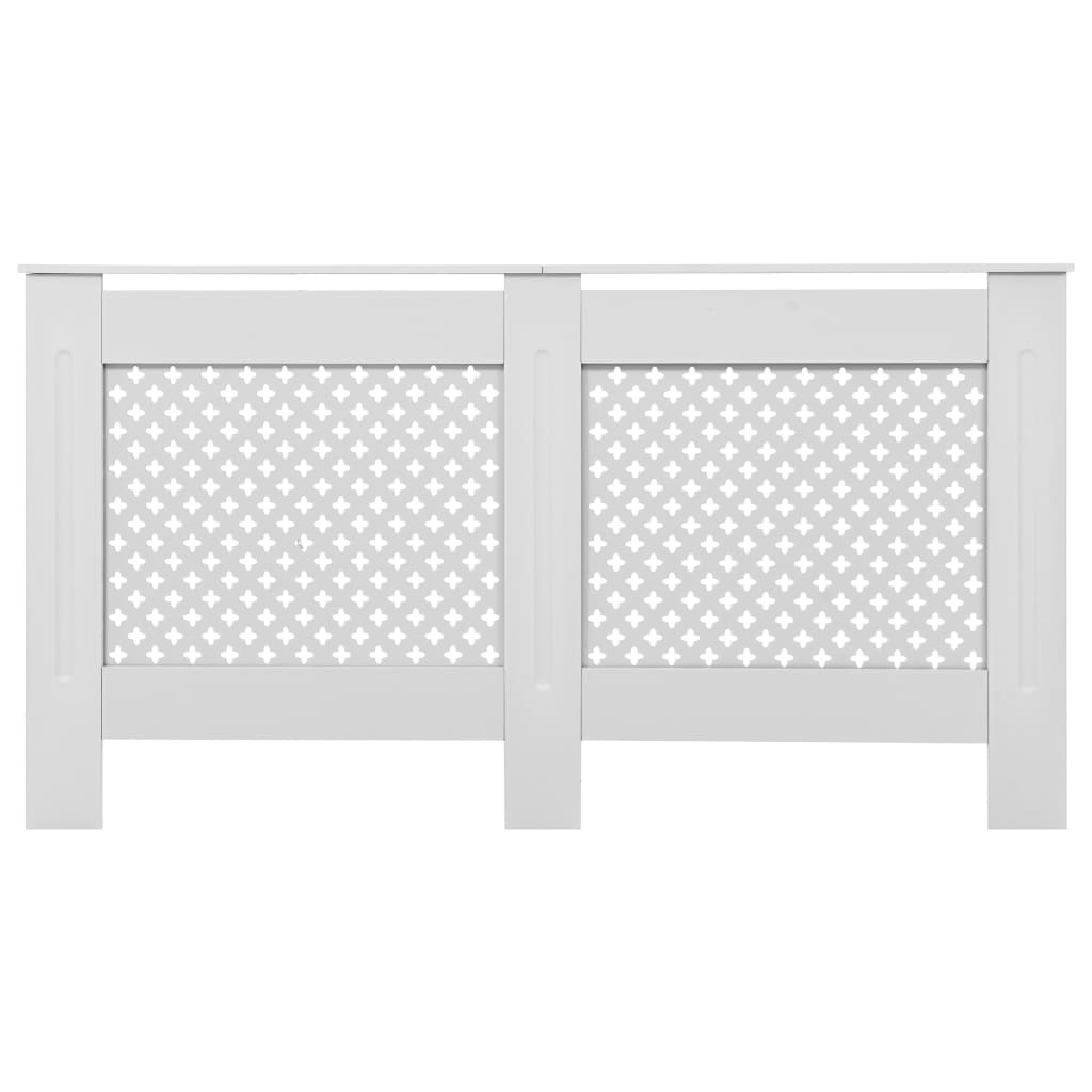 vidaXL Cubiertas para radiador 2 unidades MDF blanco 152x19x81,5 cm