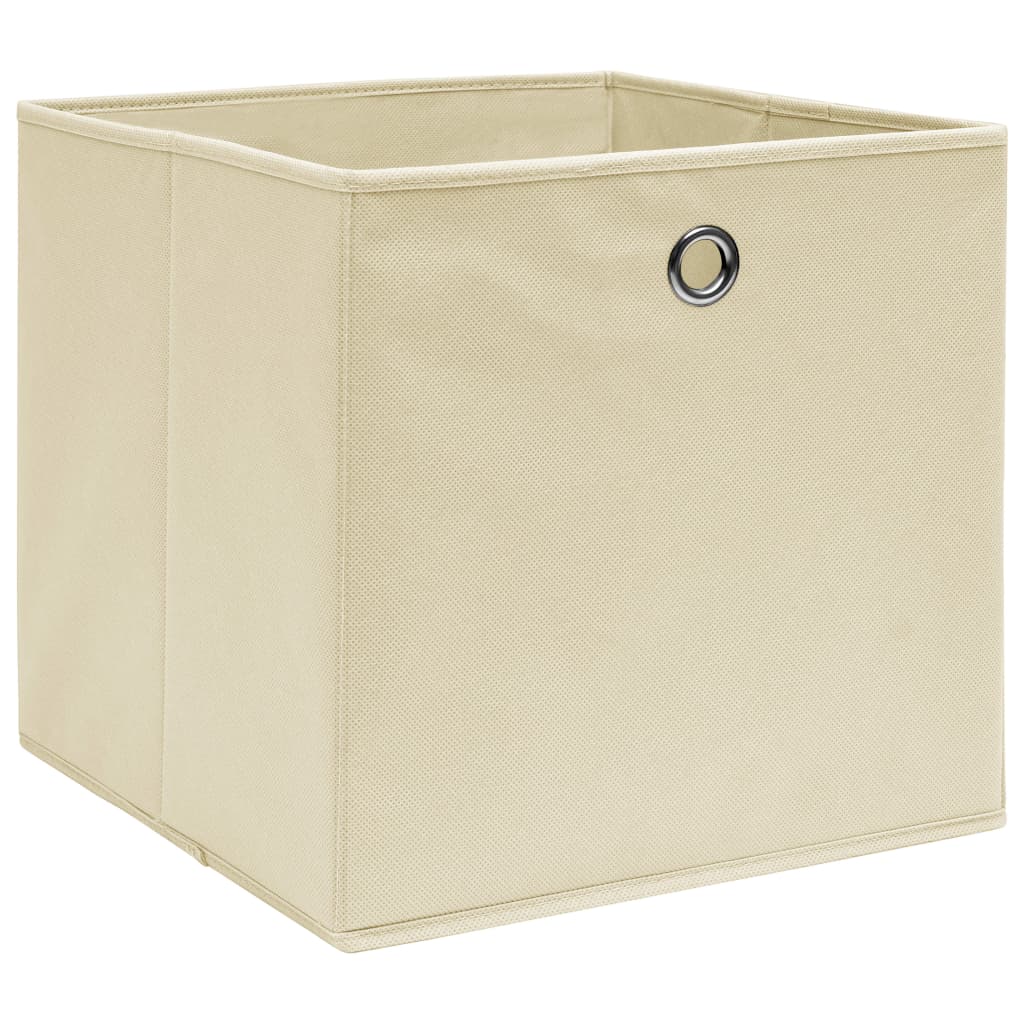 vidaXL Cajas de almacenaje 4 uds tela blanco 32x32x32 cm – Bechester