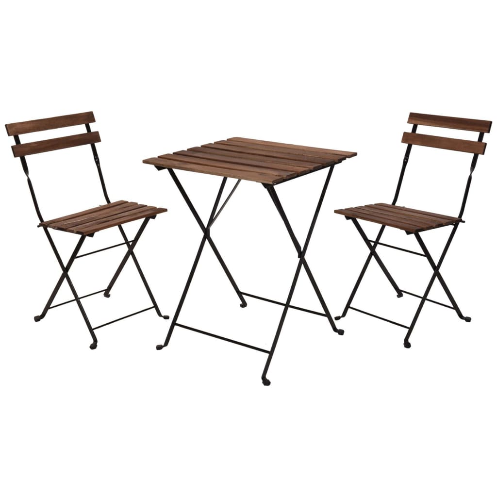 ProGarden Mesa y sillas de bistró 3 piezas negro