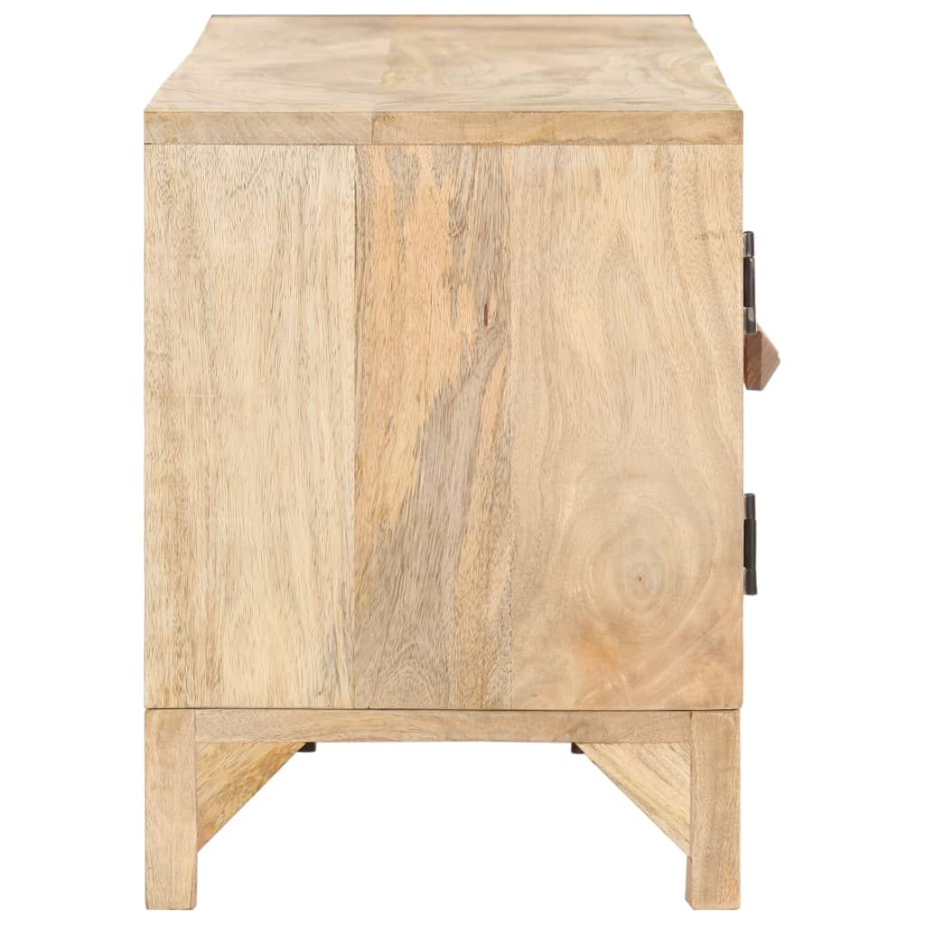 vidaXL Mueble de TV madera mango maciza y caña natural 140x30x40 cm