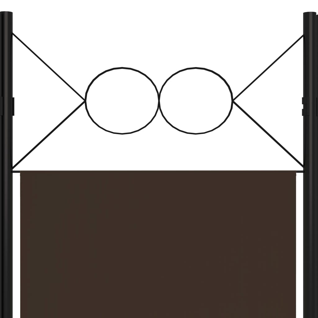 vidaXL Biombo divisor de 5 paneles marrón 200x180 cm