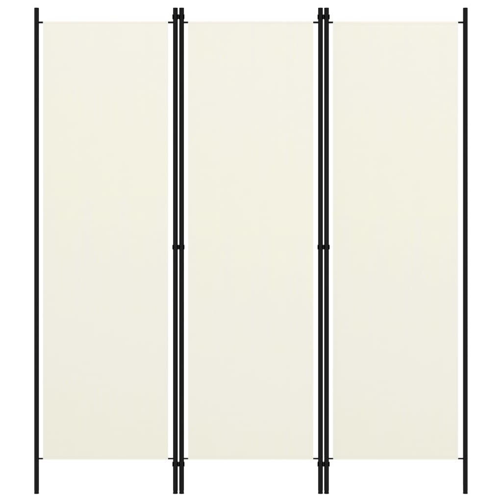 vidaXL Biombo divisor de 3 paneles blanco crema 150x180 cm