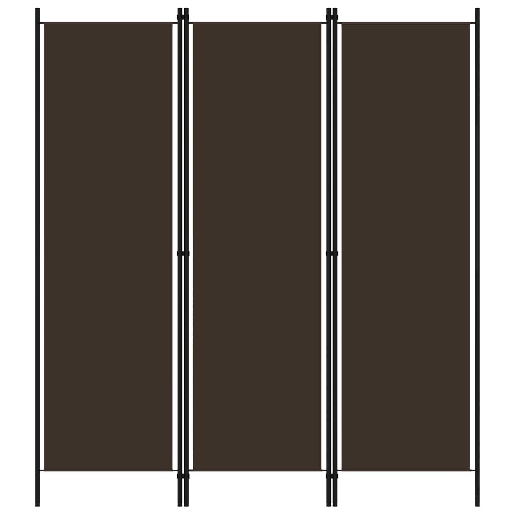 vidaXL Biombo divisor de 3 paneles marrón 150x180 cm