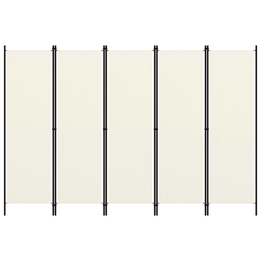 vidaXL Biombo divisor de 5 paneles blanco 250x180 cm