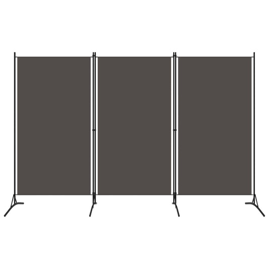 vidaXL Biombo divisor de 3 paneles gris antracita 260x180 cm