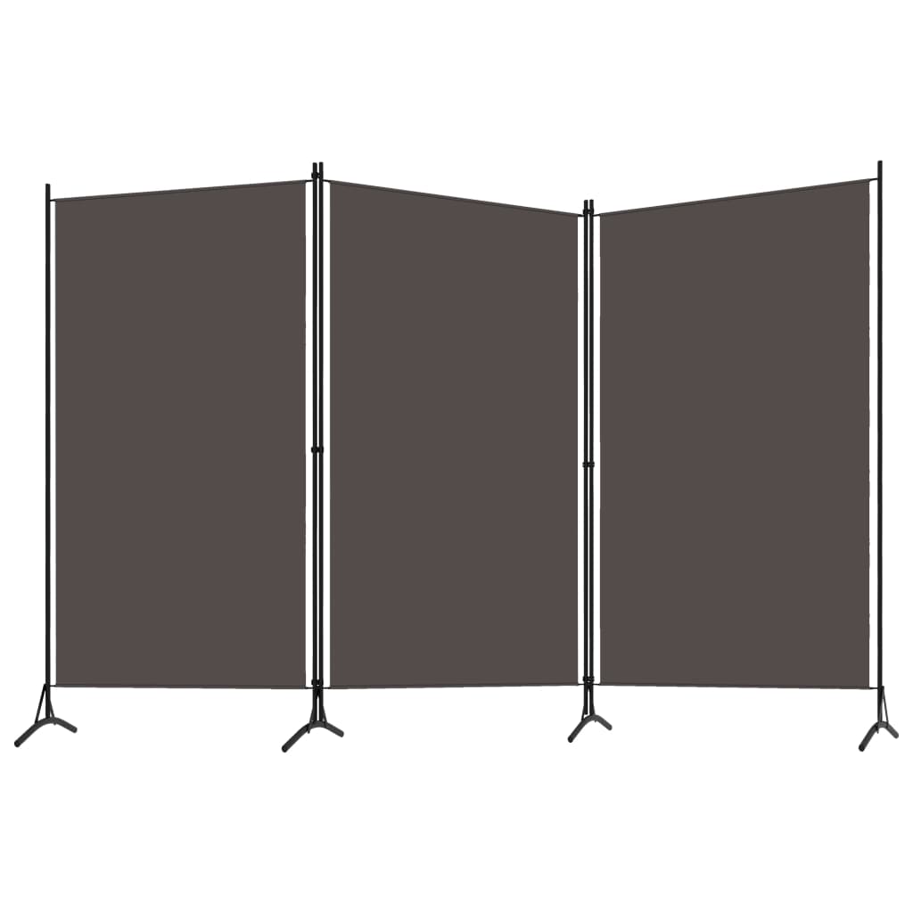 vidaXL Biombo divisor de 3 paneles gris antracita 260x180 cm