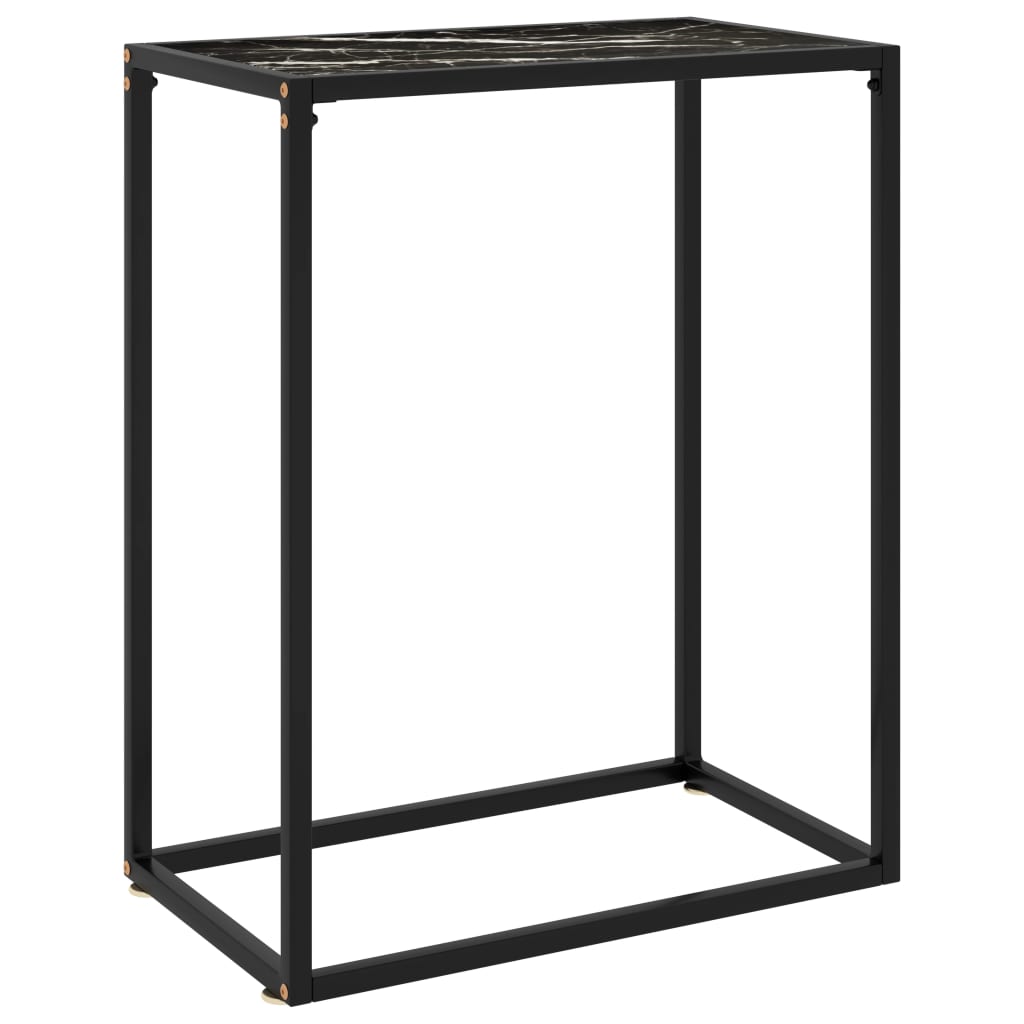 vidaXL Mesa consola vidrio templado negro 60x35x75 cm