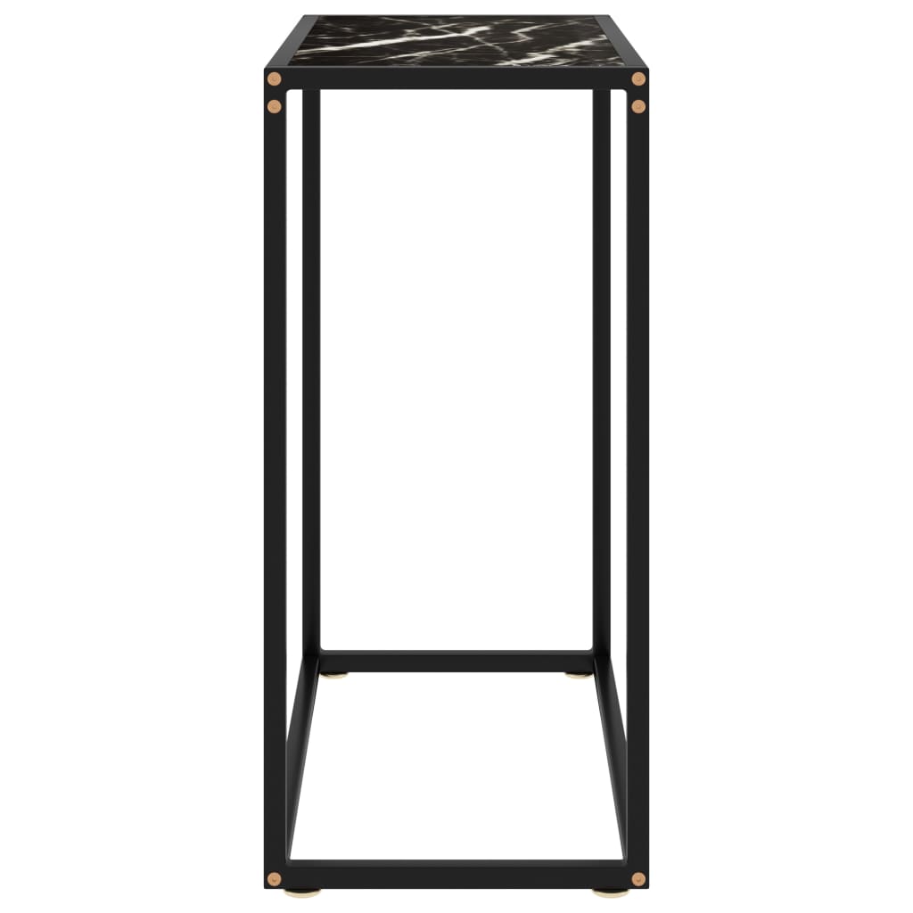 vidaXL Mesa consola vidrio templado negro 60x35x75 cm