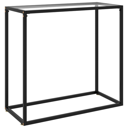 vidaXL Mesa consola vidrio templado transparente 80x35x75 cm