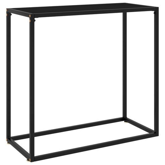 vidaXL Mesa consola vidrio templado negro 80x35x75 cm