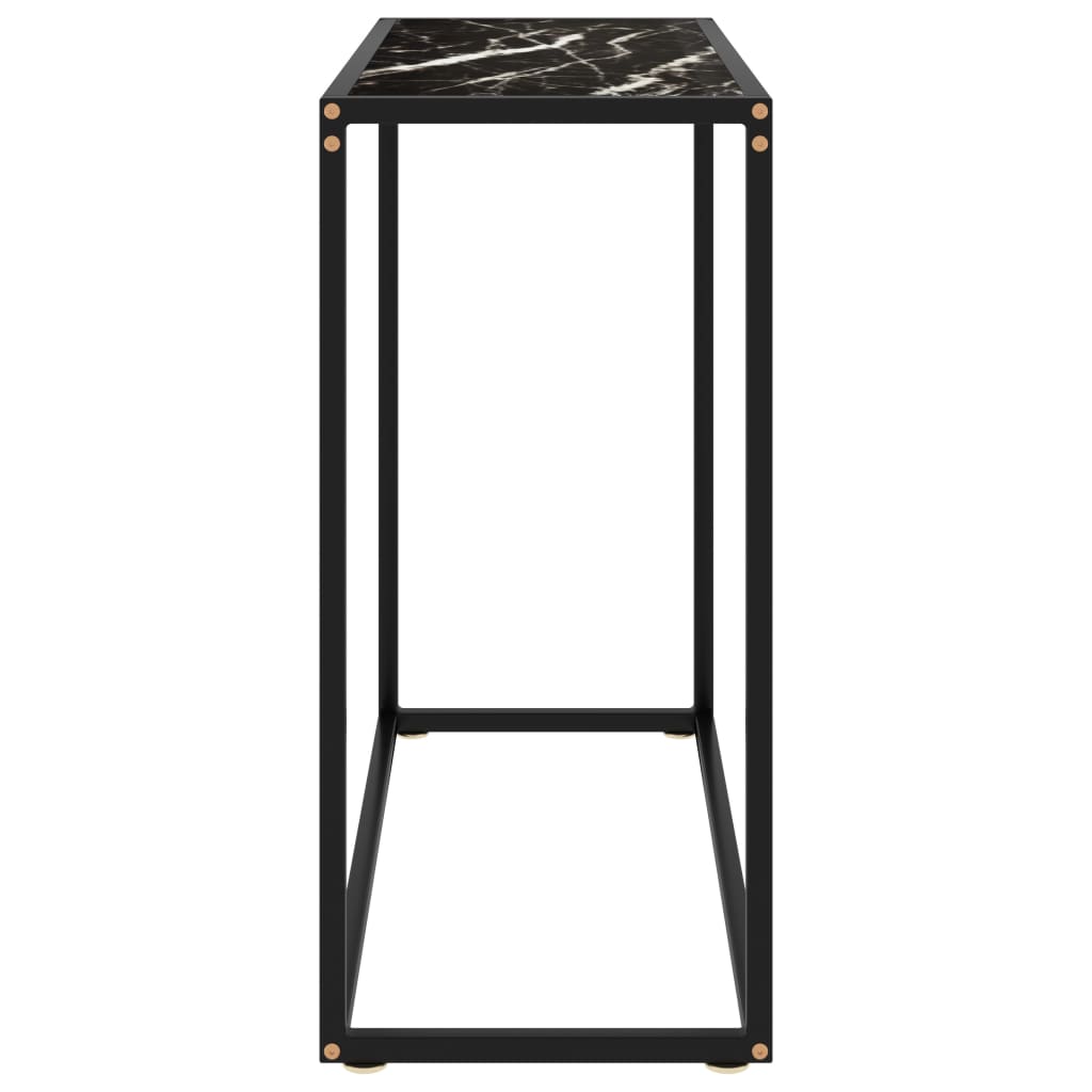 vidaXL Mesa consola vidrio templado negro 80x35x75 cm