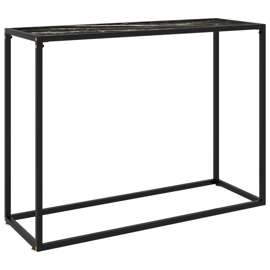 vidaXL Mesa consola vidrio templado negro 100x35x75 cm