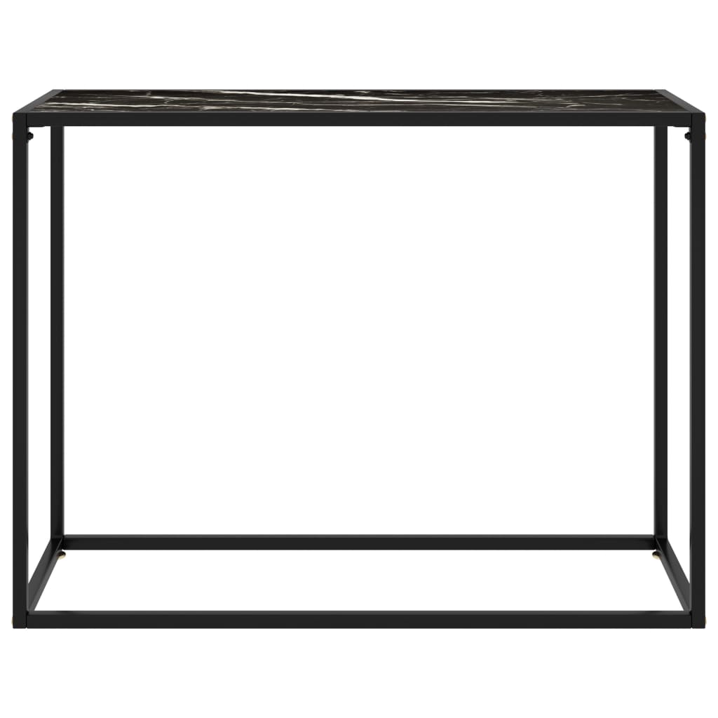 vidaXL Mesa consola vidrio templado negro 100x35x75 cm