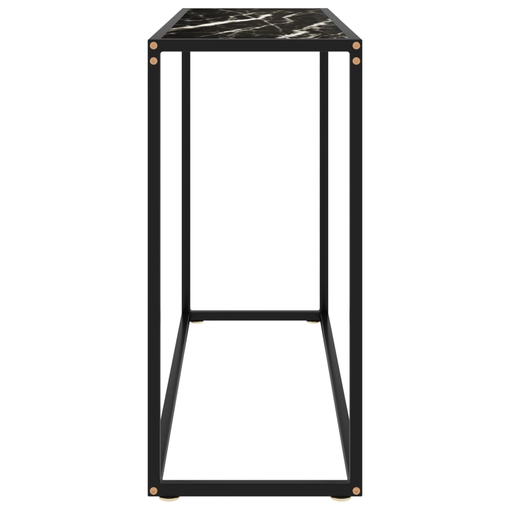 vidaXL Mesa consola vidrio templado negro 100x35x75 cm