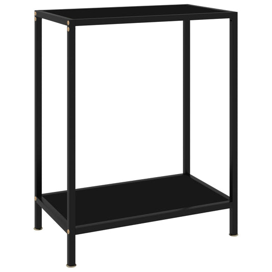 vidaXL Mesa de consola negro vidrio templado 60x35x75 cm