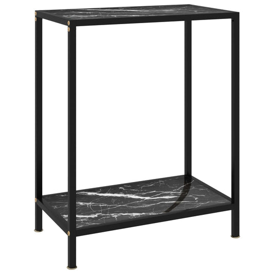 vidaXL Mesa de consola negro vidrio templado 60x35x75 cm