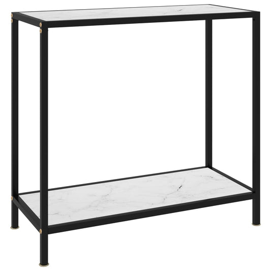 vidaXL Mesa de consola blanco vidrio templado 80x35x75 cm