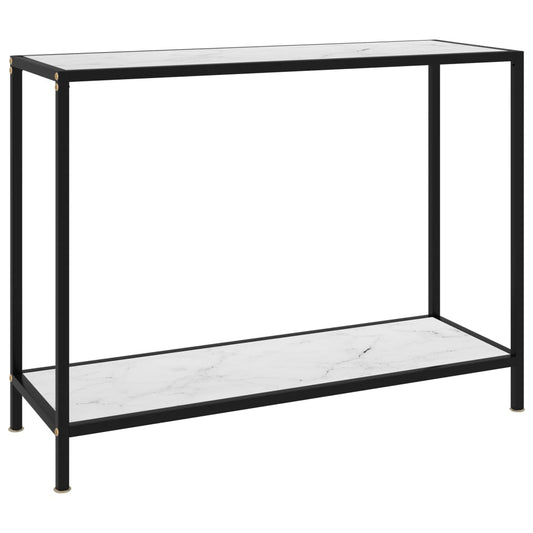 vidaXL Mesa de consola blanco vidrio templado 100x35x75 cm