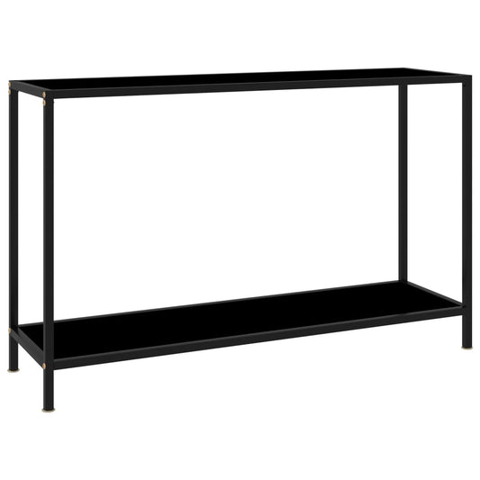 vidaXL Mesa de consola negro vidrio templado 120x35x75 cm