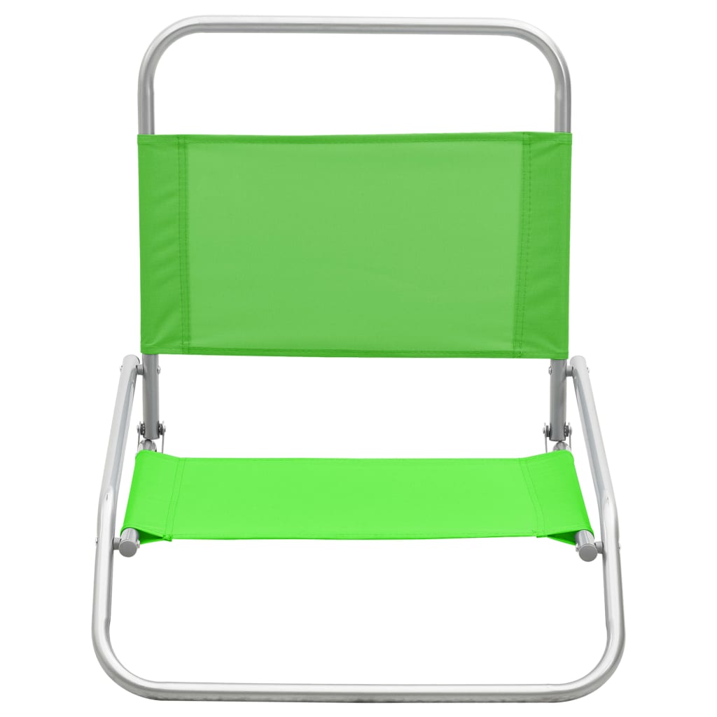 vidaXL Sillas de playa plegables 2 unidades tela verde