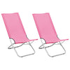 vidaXL Sillas de playa plegables 2 unidades tela rosa