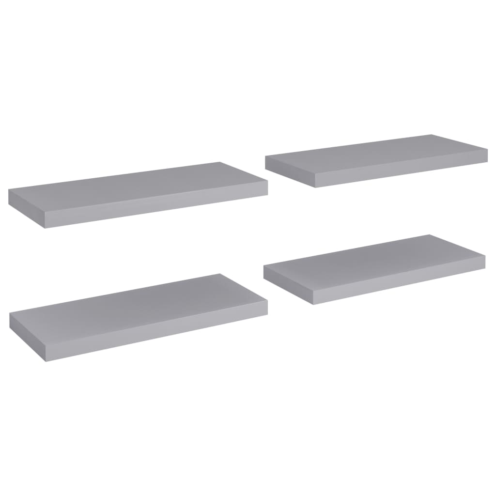 vidaXL Estantes flotantes de pared 4 uds MDF gris 60x23,5x3,8 cm