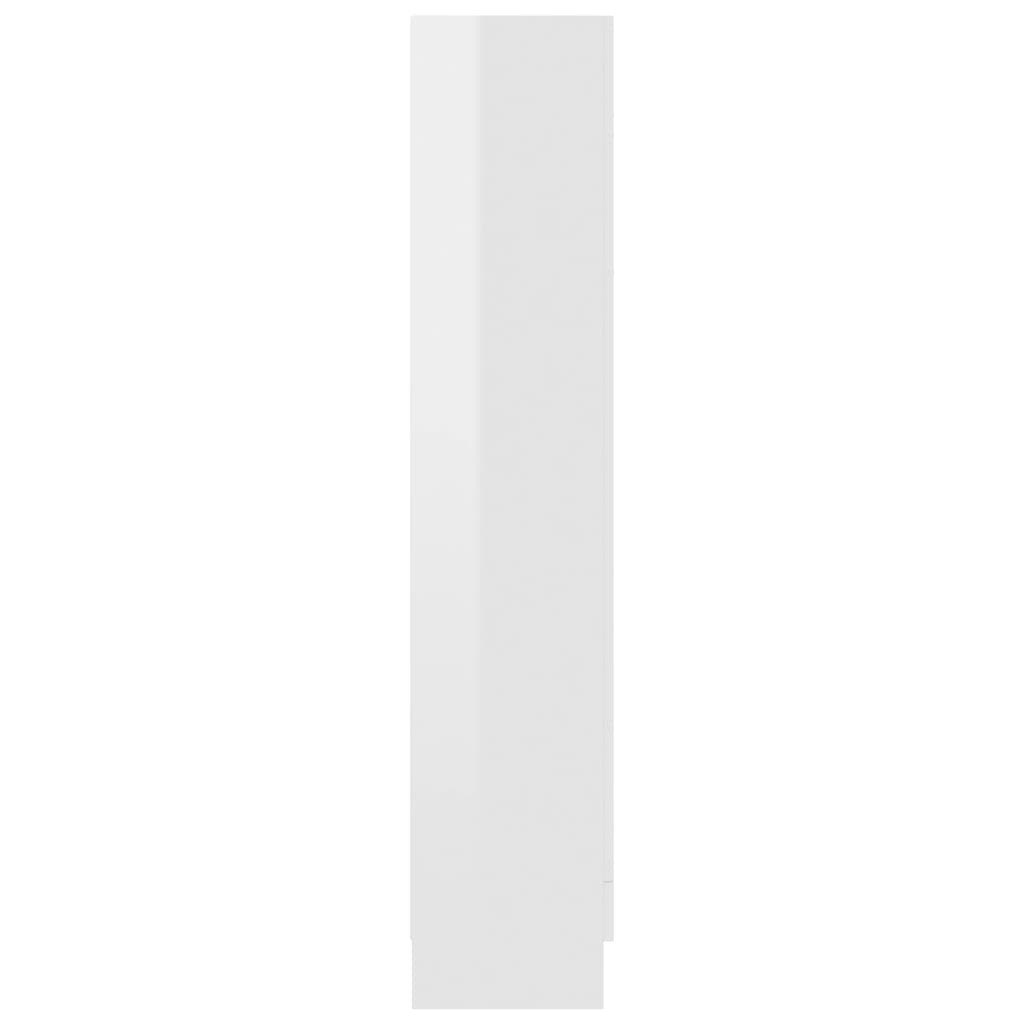 vidaXL Vitrina de madera ingeniería blanco brillo 82,5x30,5x150 cm