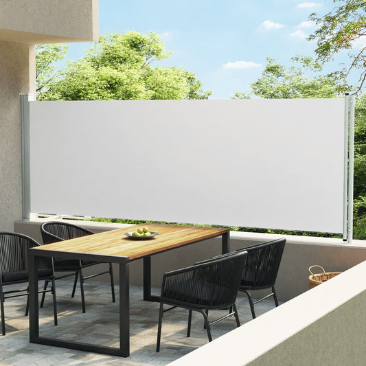 vidaXL Toldo lateral retráctil para patio crema 600x160 cm