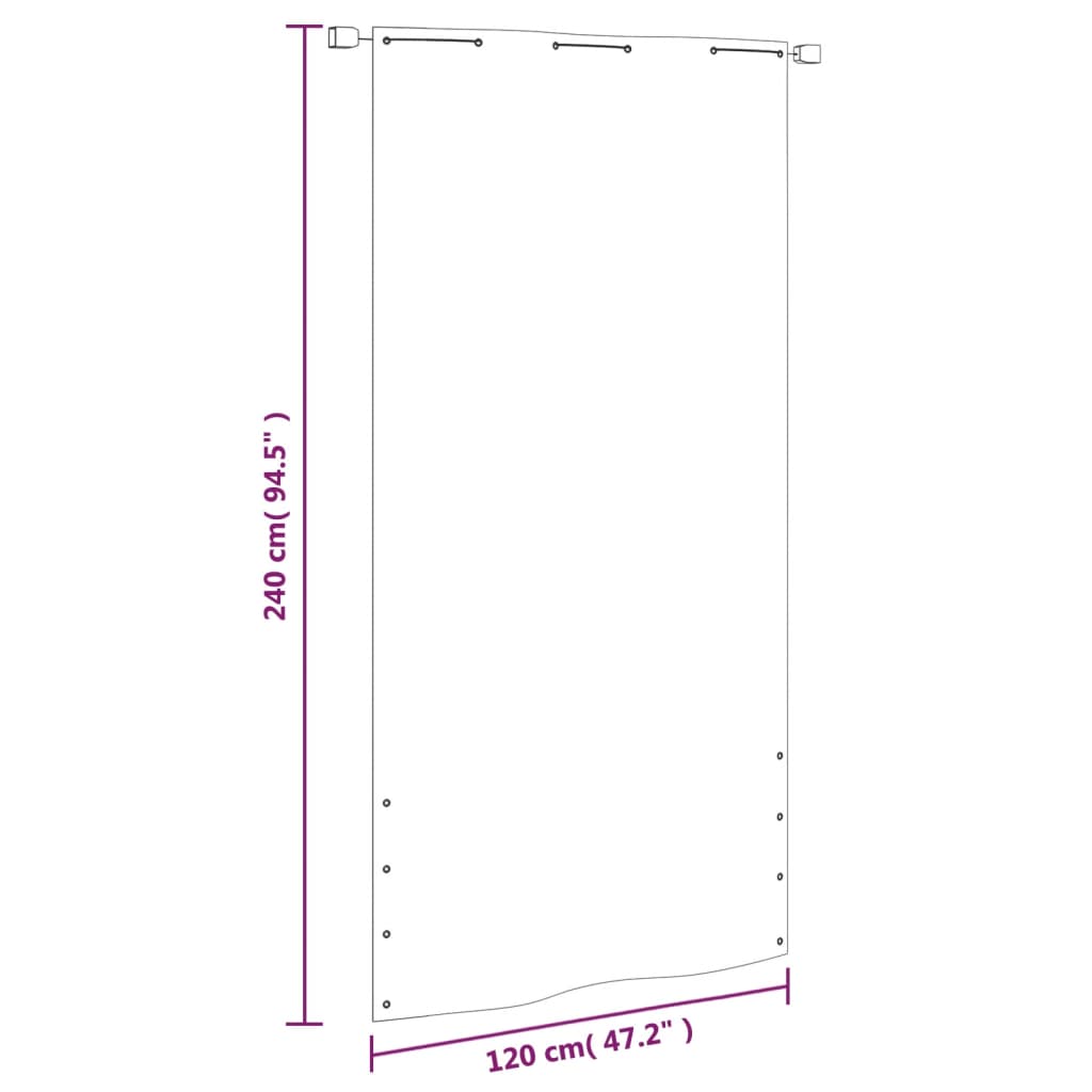 vidaXL Toldo pantalla para balcón tela oxford blanco 120x240 cm