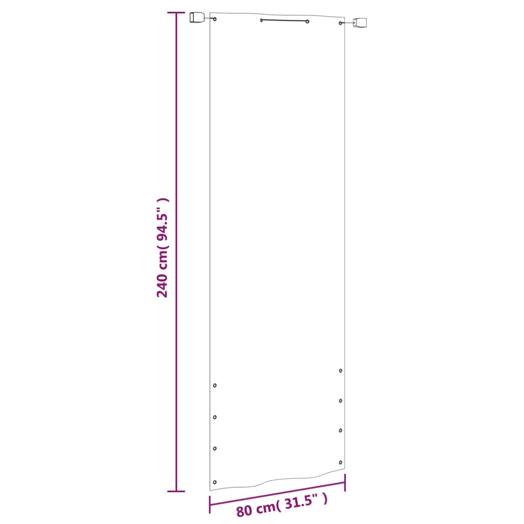 vidaXL Toldo pantalla para balcón tela oxford verde claro 80x240 cm