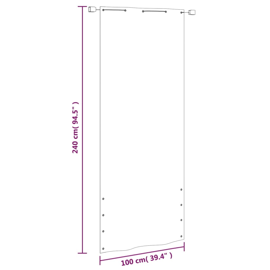 vidaXL Toldo pantalla para balcón tela oxford verde claro 100x240 cm