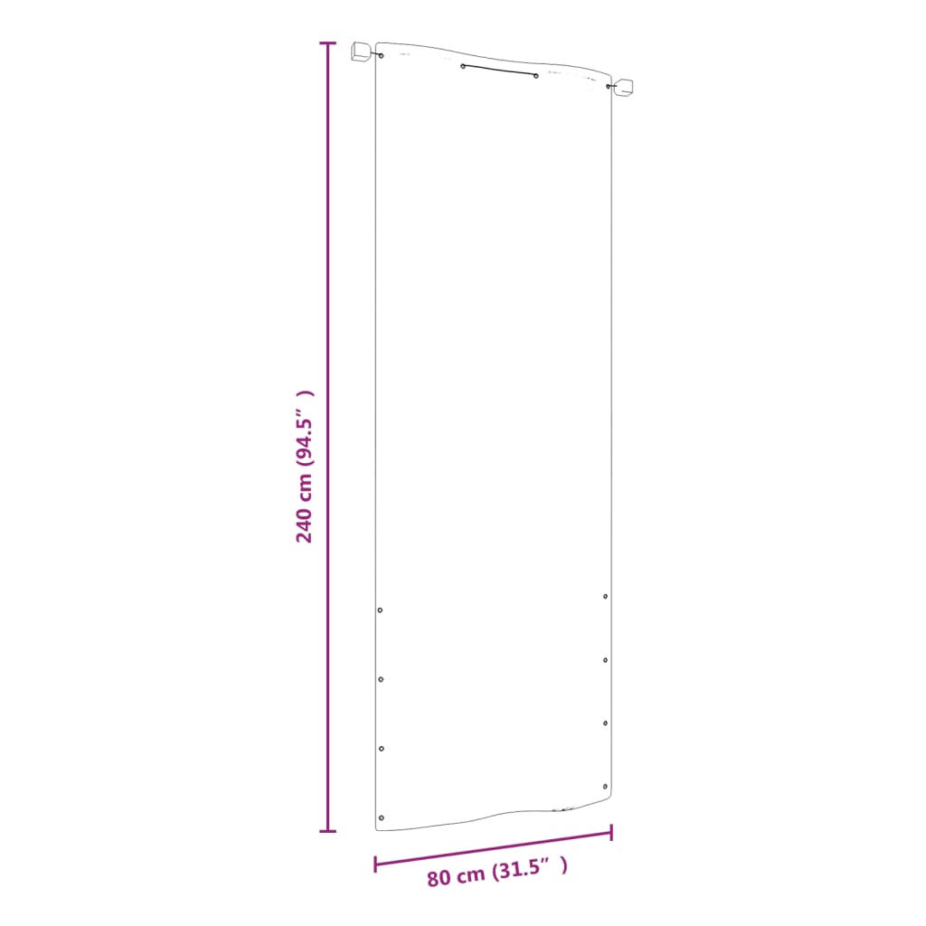 vidaXL Toldo pantalla para balcón de tela oxford naranja 80x240 cm