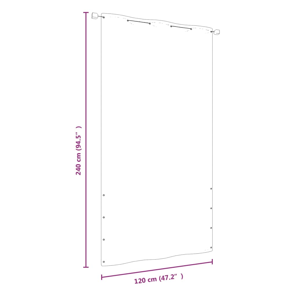 vidaXL Toldo pantalla para balcón de tela oxford naranja 120x240 cm