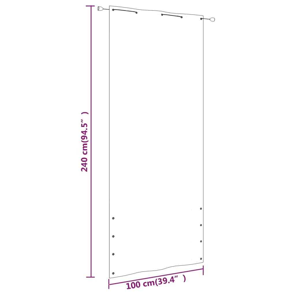 vidaXL Toldo pantalla para balcón tela oxford marrón 100x240 cm