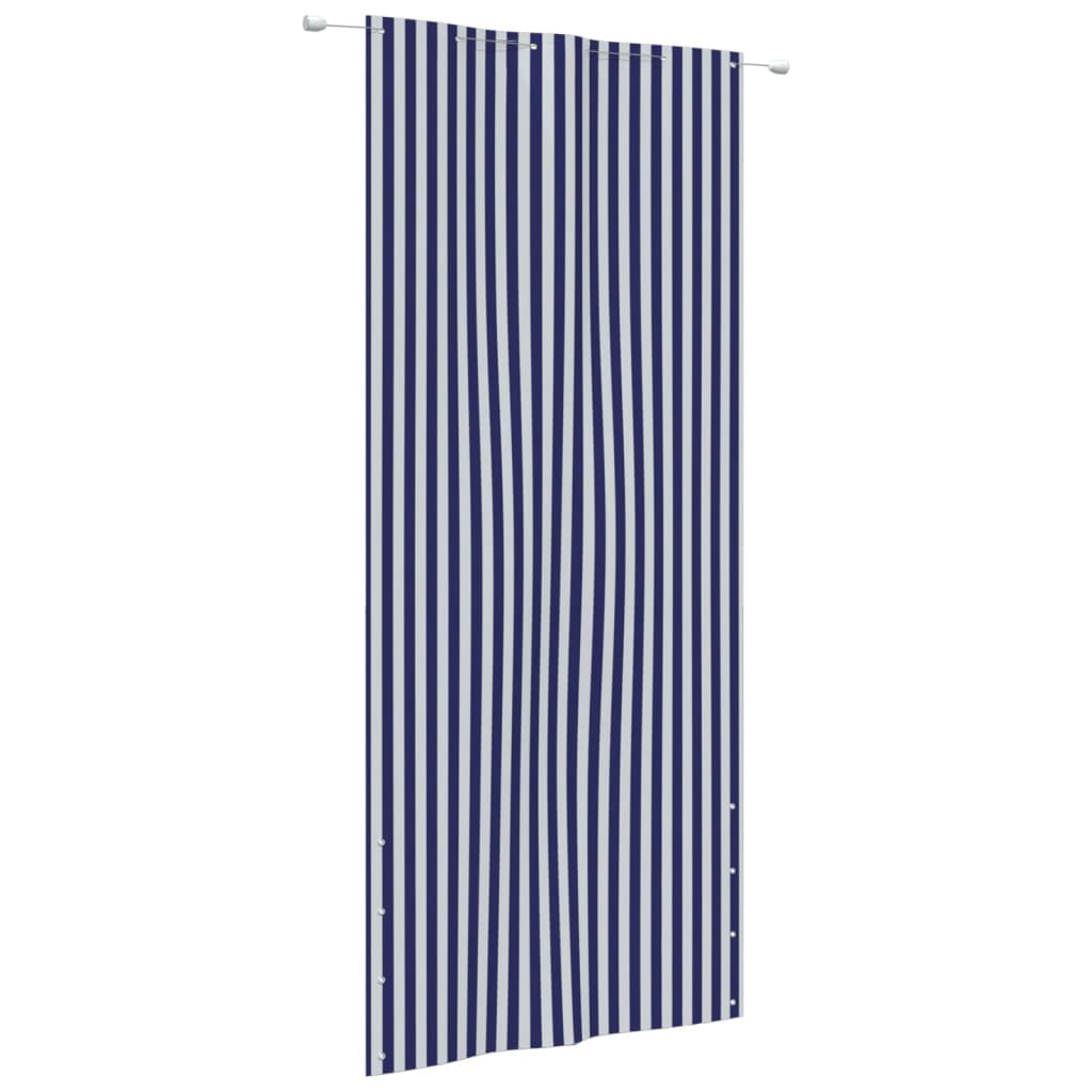 vidaXL Toldo pantalla para balcón tela oxford azul y blanco 120x240 cm