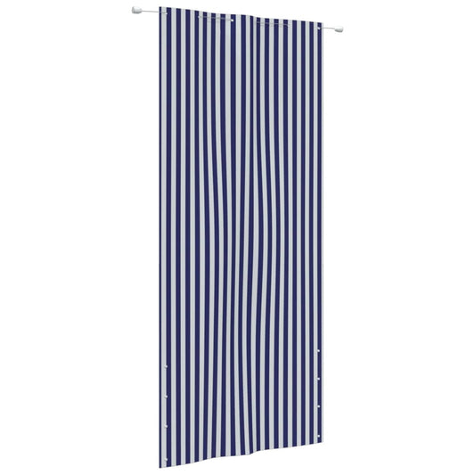 vidaXL Toldo pantalla para balcón tela oxford azul y blanco 120x240 cm