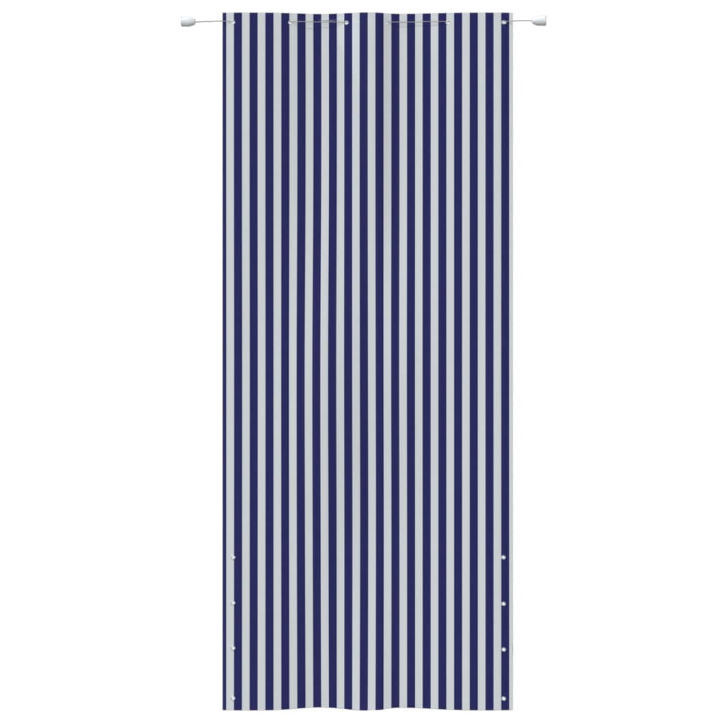 vidaXL Toldo pantalla para balcón tela oxford azul y blanco 120x240 cm