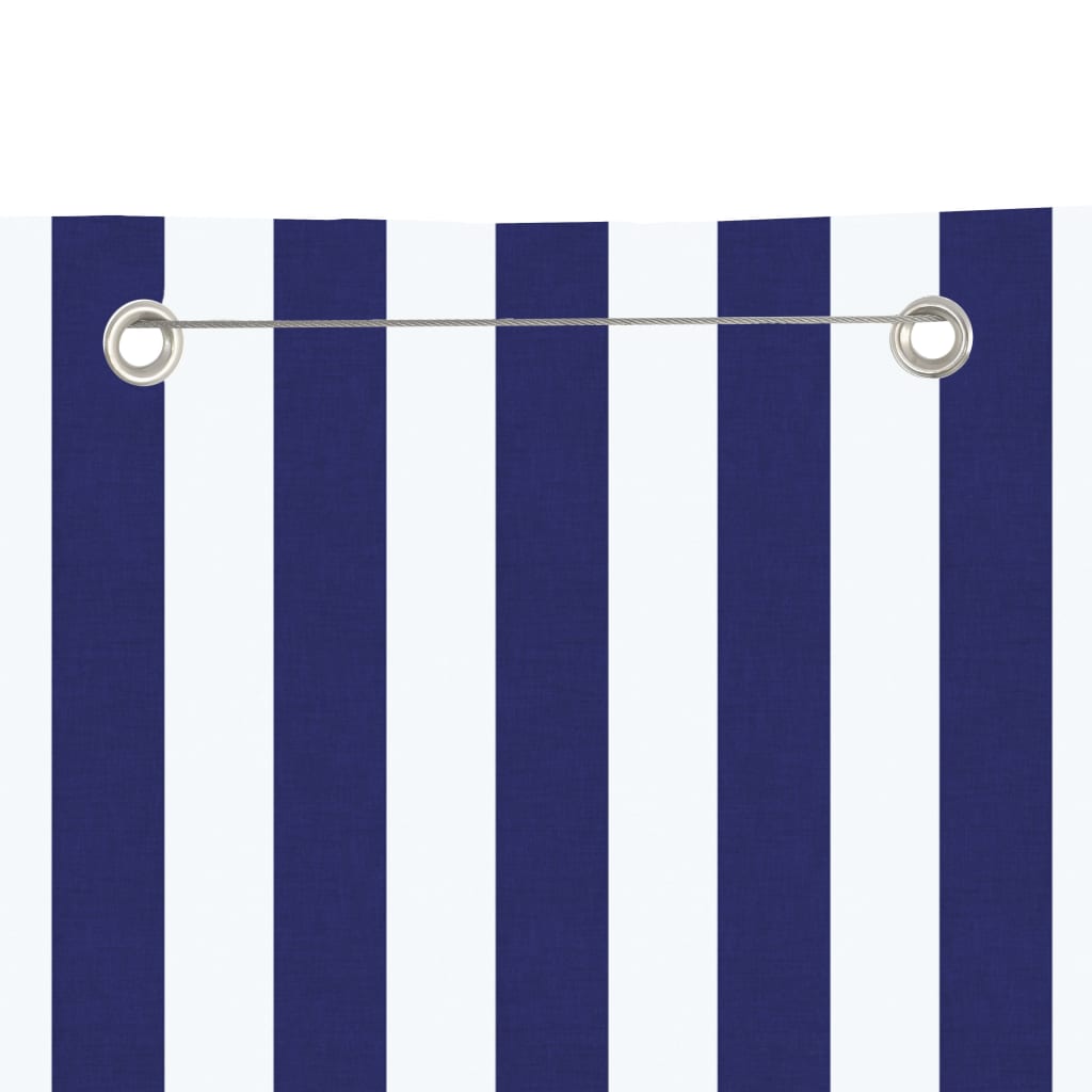 vidaXL Toldo pantalla para balcón tela oxford azul y blanco 120x240 cm