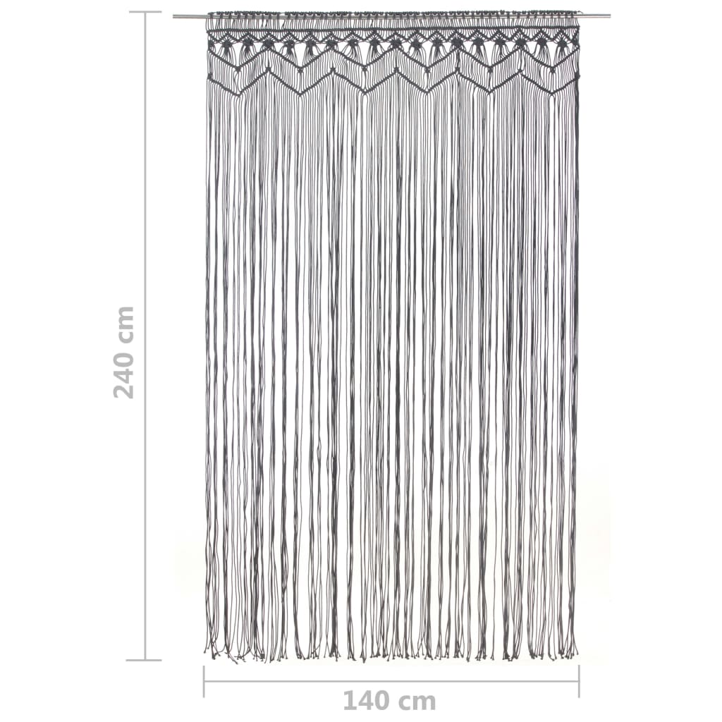 vidaXL Cortina de macramé algodón gris antracita 140x240 cm