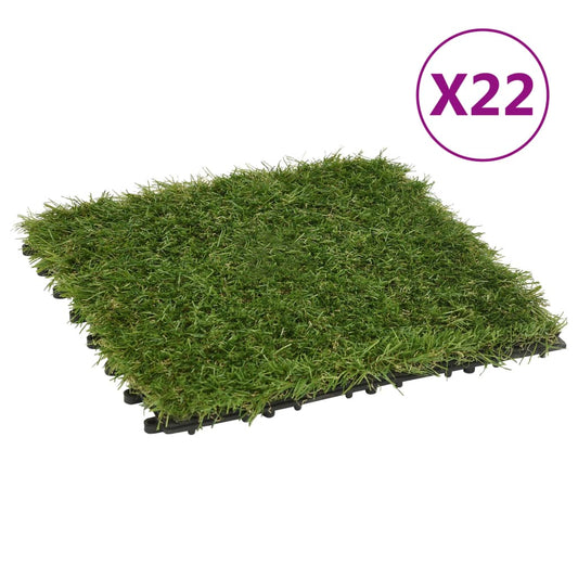 vidaXL Baldosas de césped artificial 22 uds verde 30x30 cm