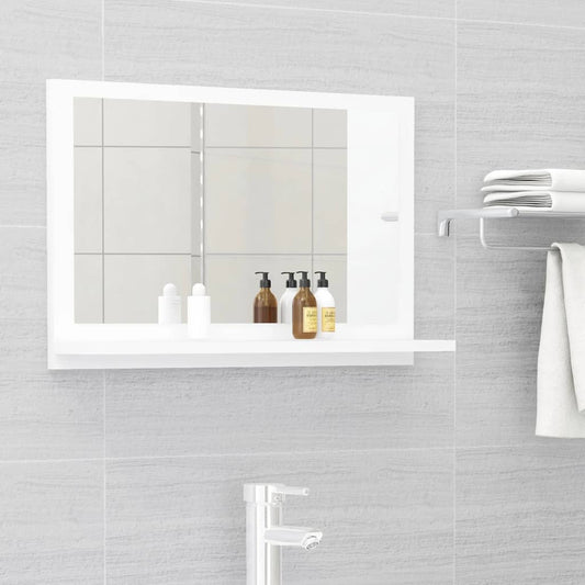 vidaXL Espejo de baño madera contrachapada blanco 60x10,5x37 cm