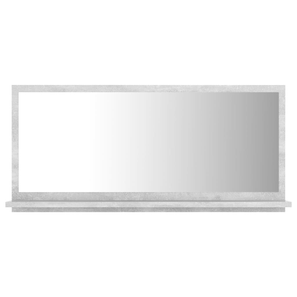 vidaXL Espejo de baño madera contrachapada gris hormigón 80x10,5x37 cm