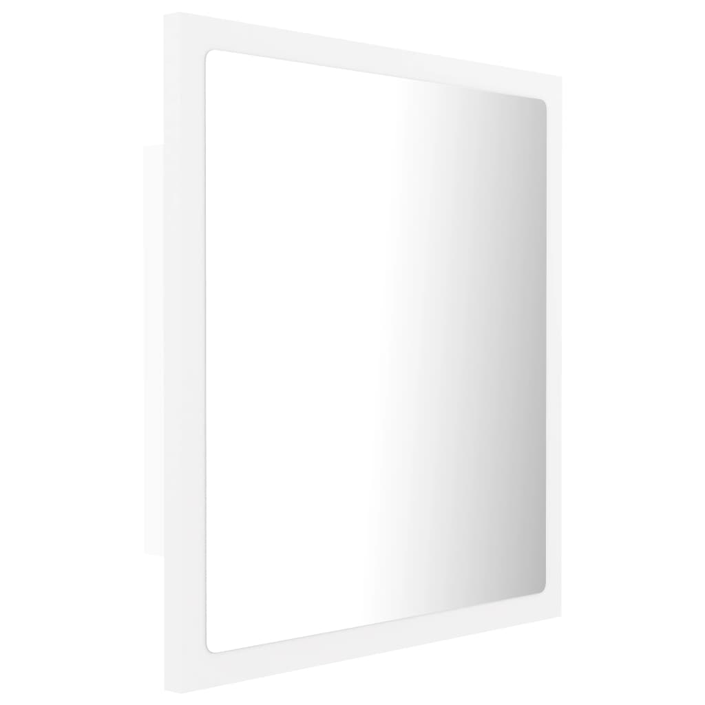 vidaXL Espejo de baño LED acrílico blanco 40x8,5x37 cm