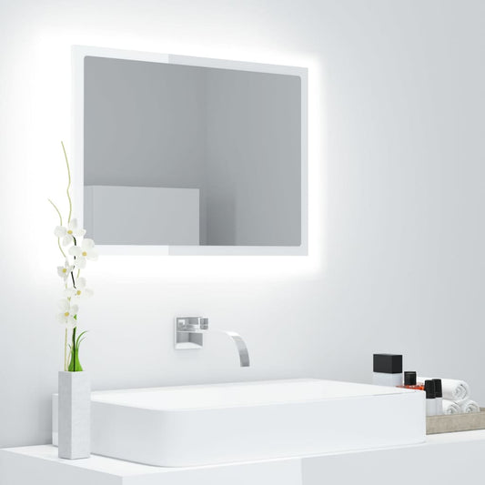 vidaXL Espejo de baño acrílico blanco brillo 60x8,5x37 cm