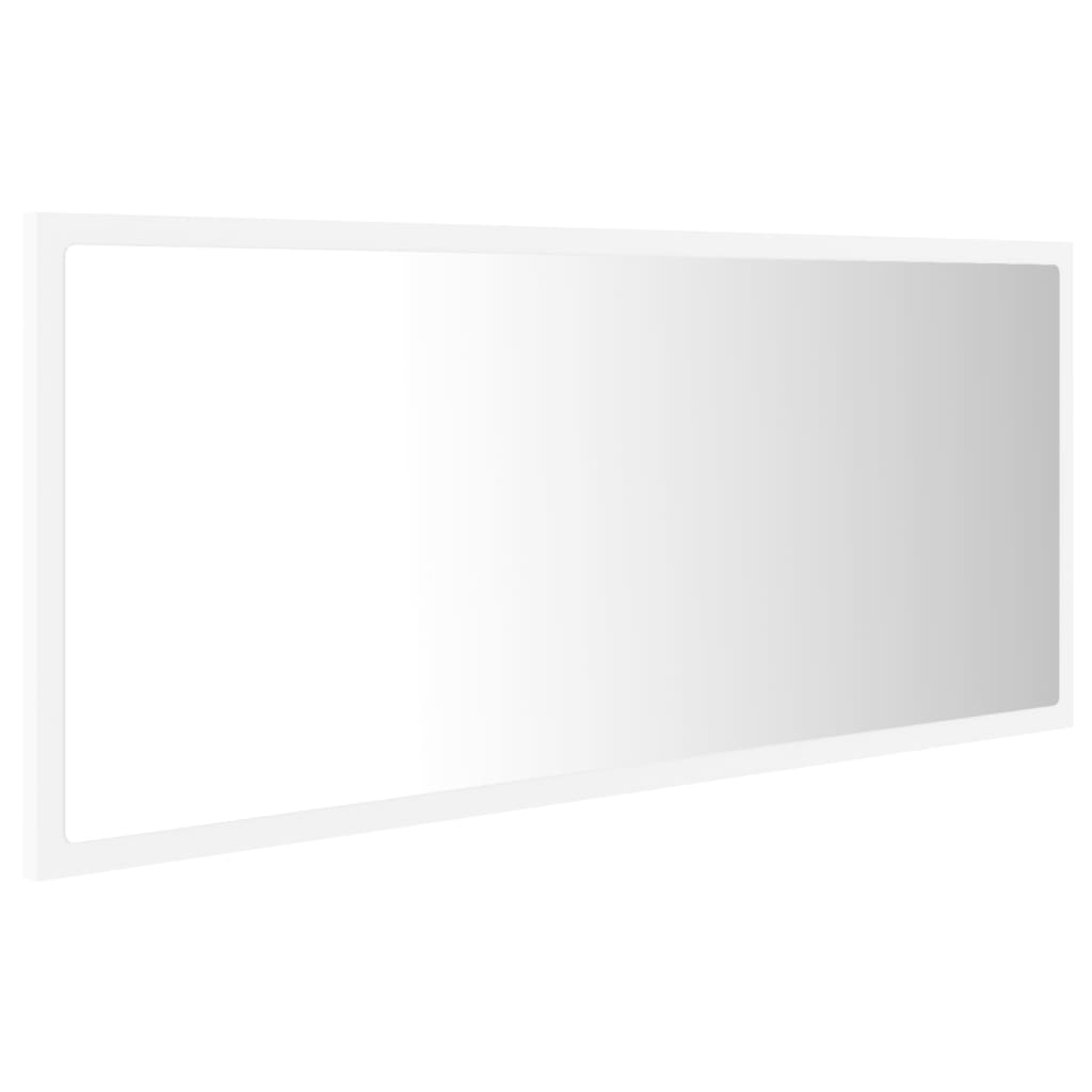 vidaXL Espejo de baño LED acrílico blanco 100x8,5x37 cm