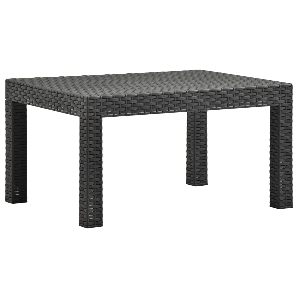 vidaXL Mesa de jardín PP ratán gris antracita 58x58x41 cm